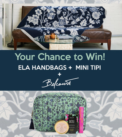 Win a MINI TIPI Wool Blanket and an ELA HANDBAGS Wellness Pouch!
