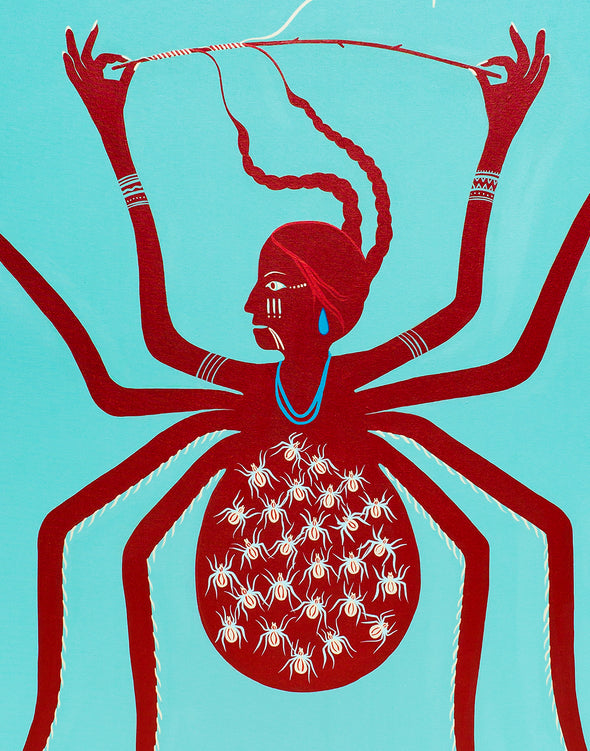 Spider Woman Weaving Moon Medicine Into Her Hair for Her Babies Making Their Way To Earth From the Stars